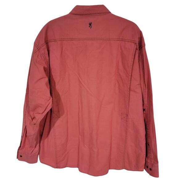 Vtg Browning Super Naturals Red Snap Mens XL Heavy Cotton Hunting Shirt Outdoors - Picture 3 of 14